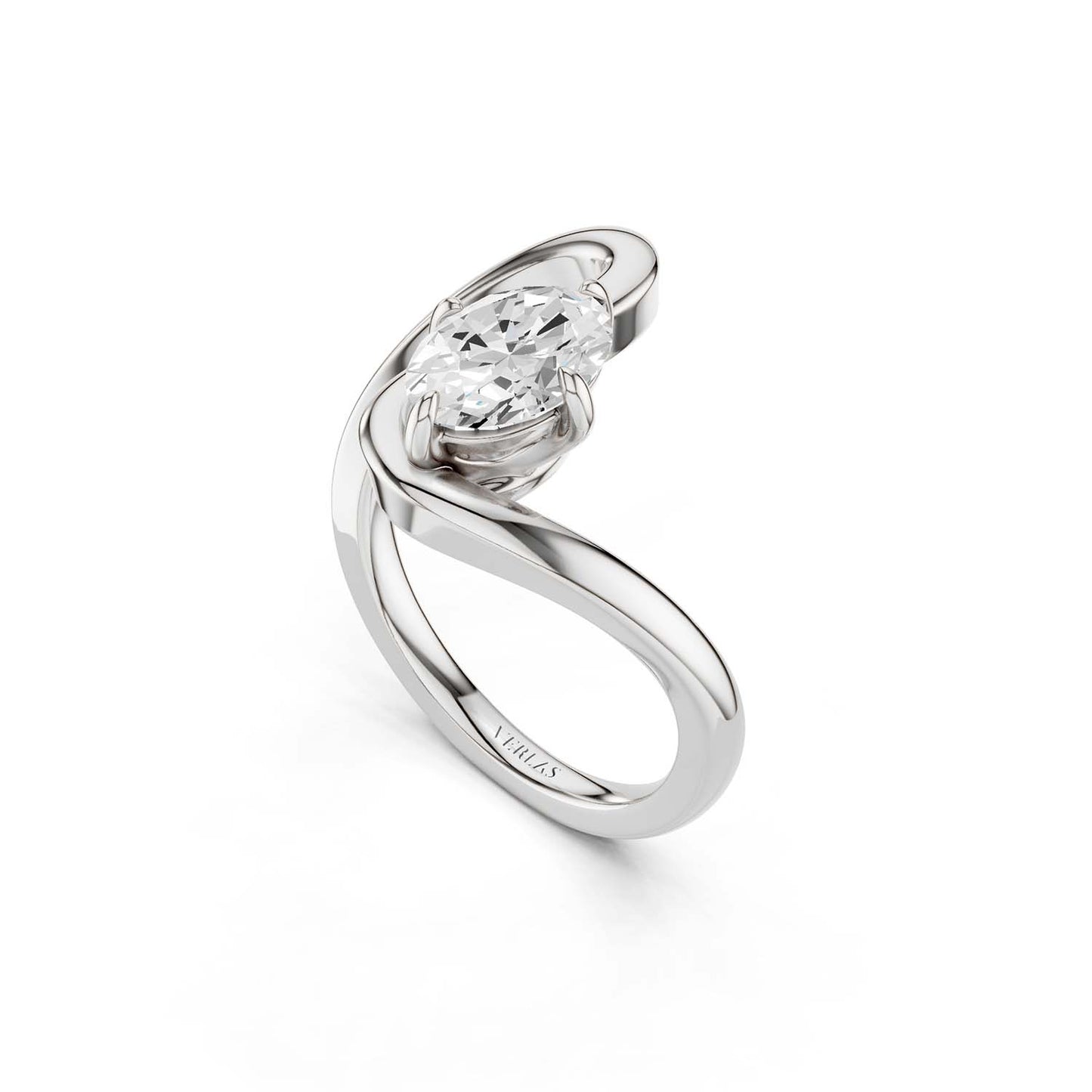 Curved Shank Ellipse Ring