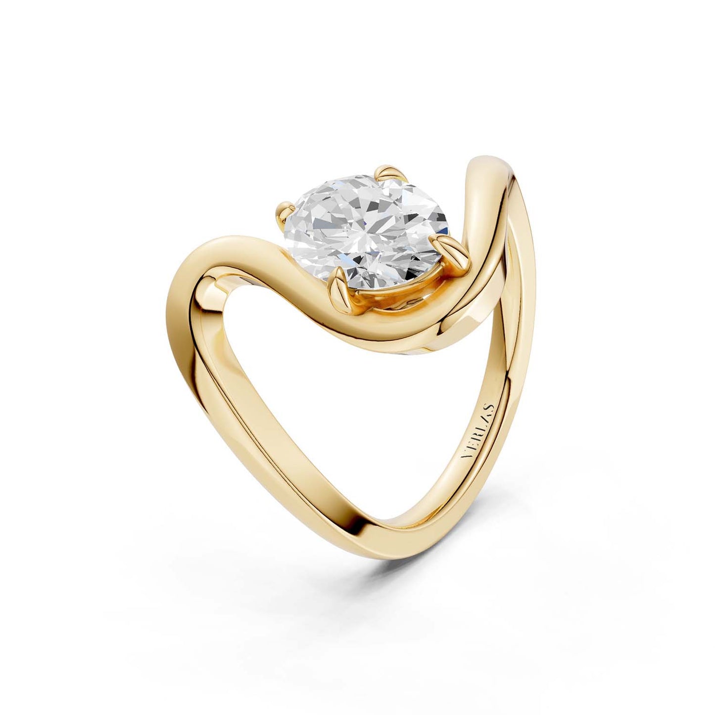 Curved Shank Ellipse Ring