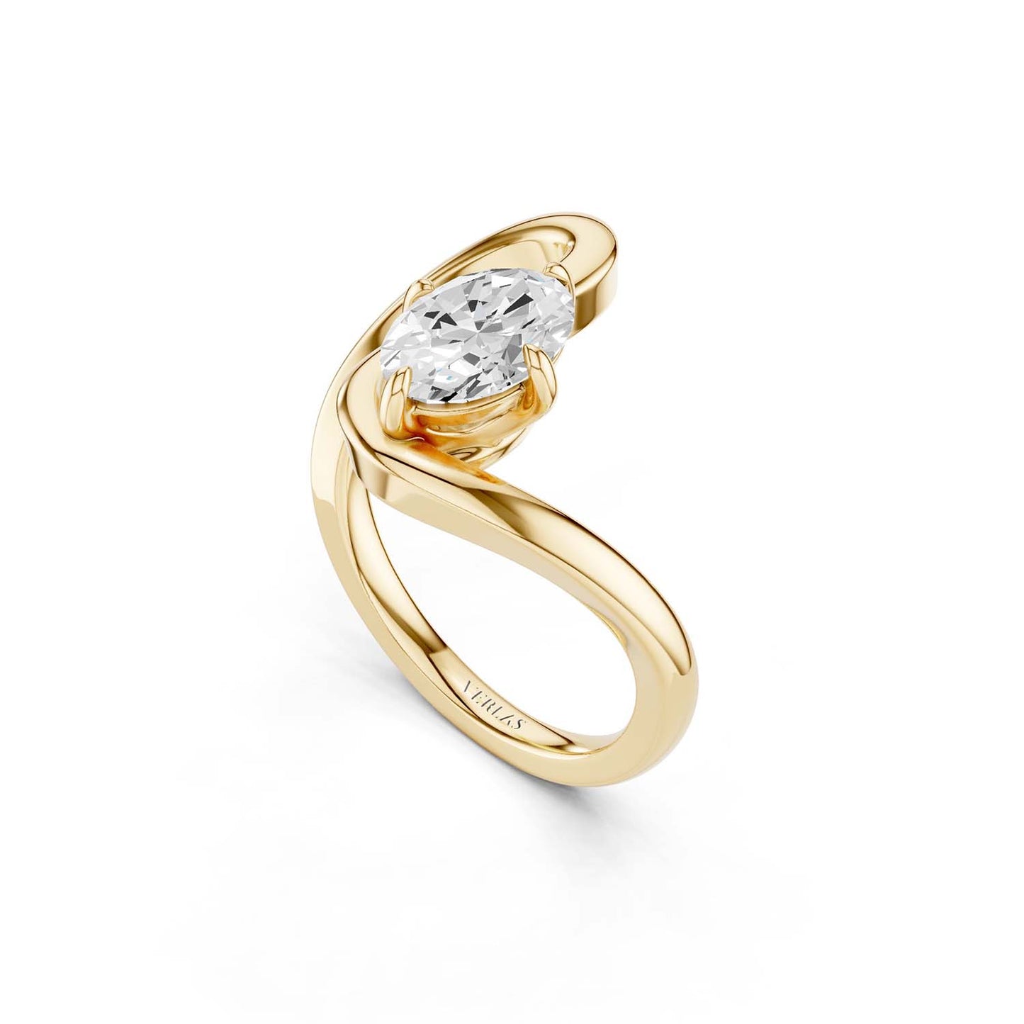 Curved Shank Ellipse Ring
