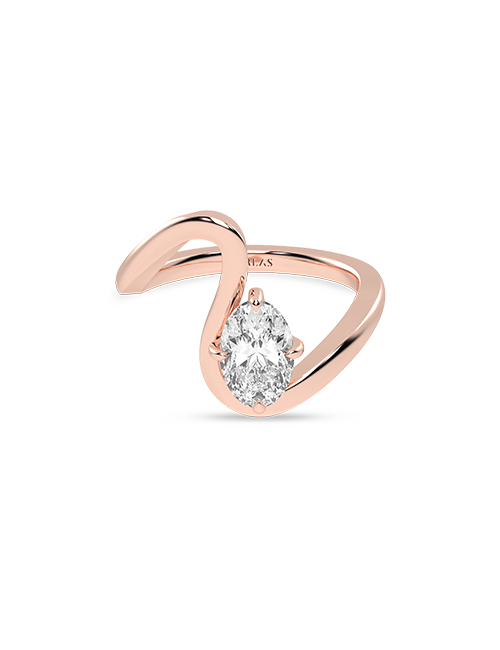 Atmos Curved Shank Ellipse Ring rose gold