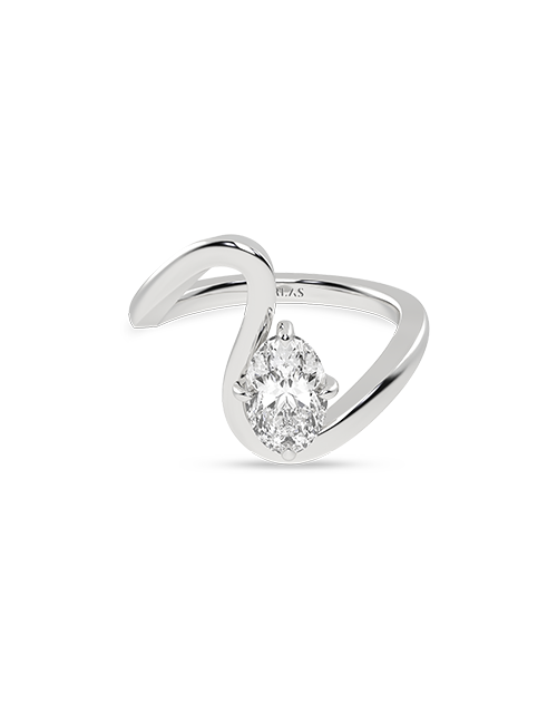 Atmos Curved Shank Ellipse Ring white gold