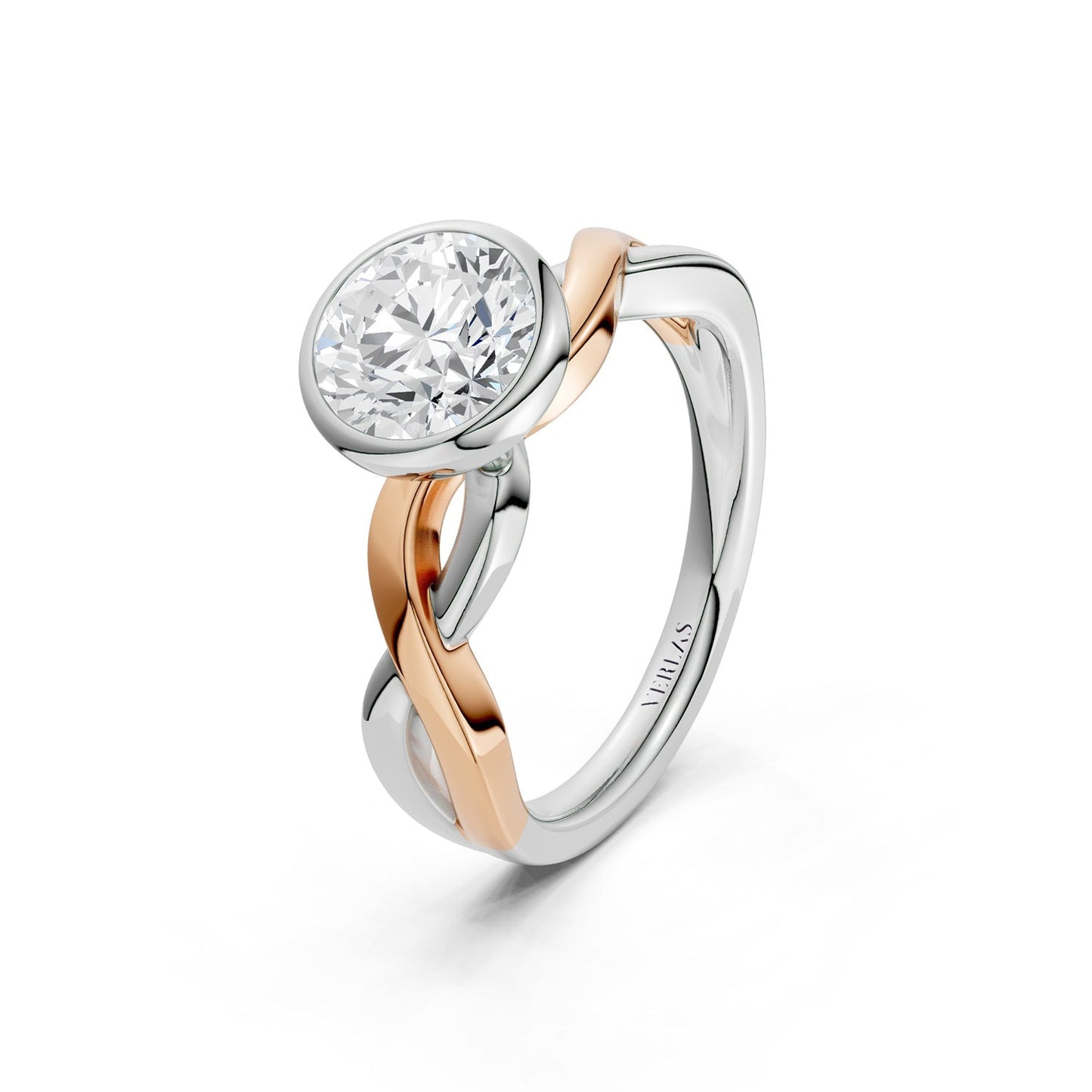 Twisted Bezel Round Diamond Ring