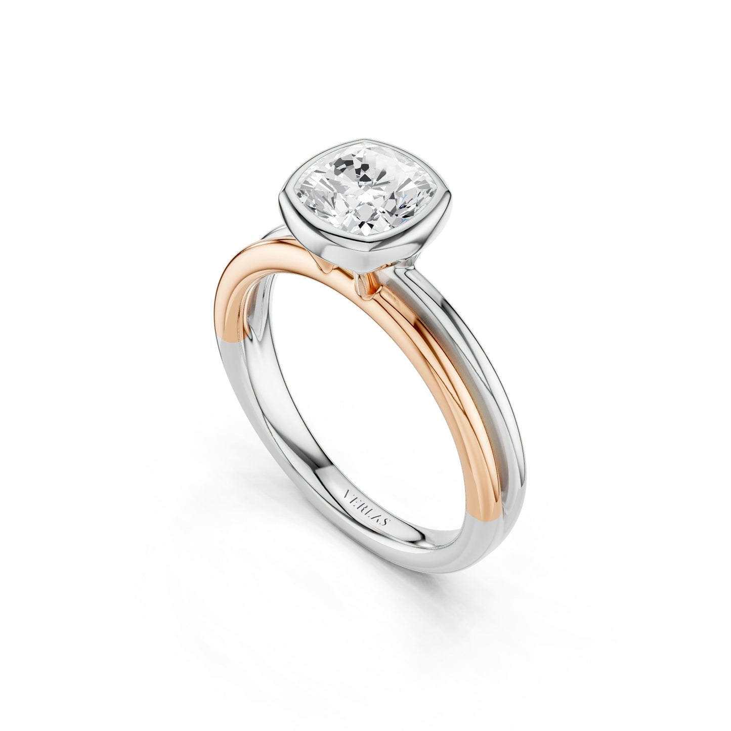Coupled Cushion Bezel Ring