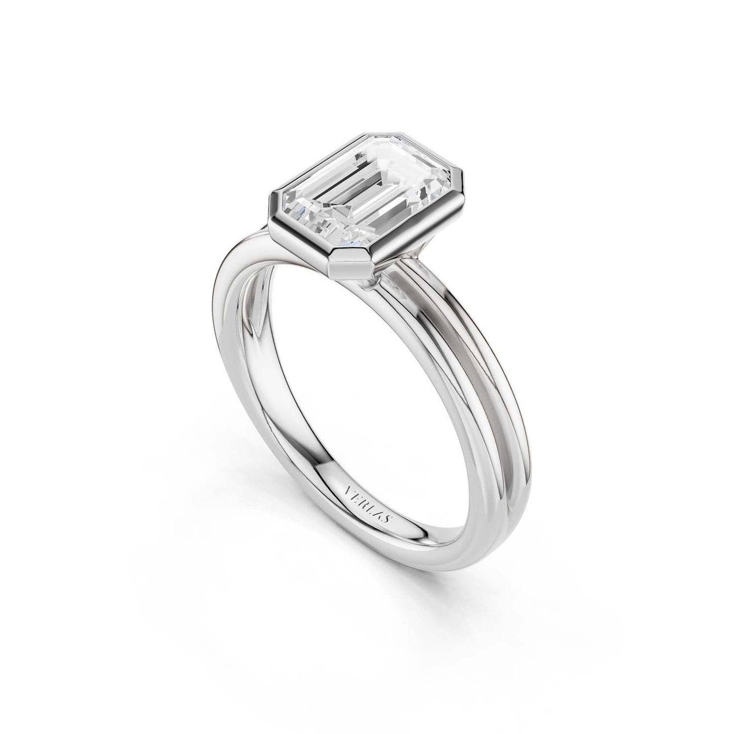 Coupled Emerald Bezel Ring