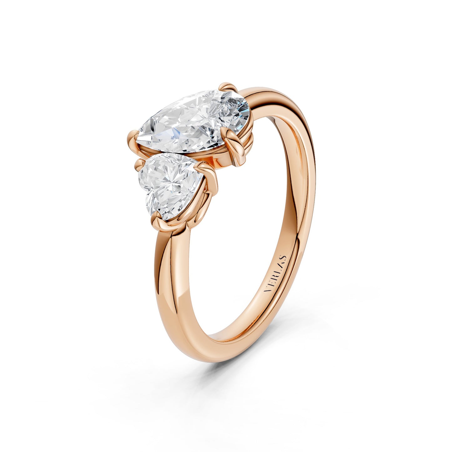 Heart Pear Diamond Toi et Moi Ring