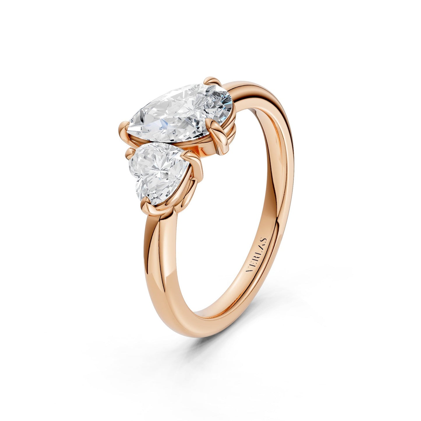 Heart Pear Diamond Toi et Moi Ring