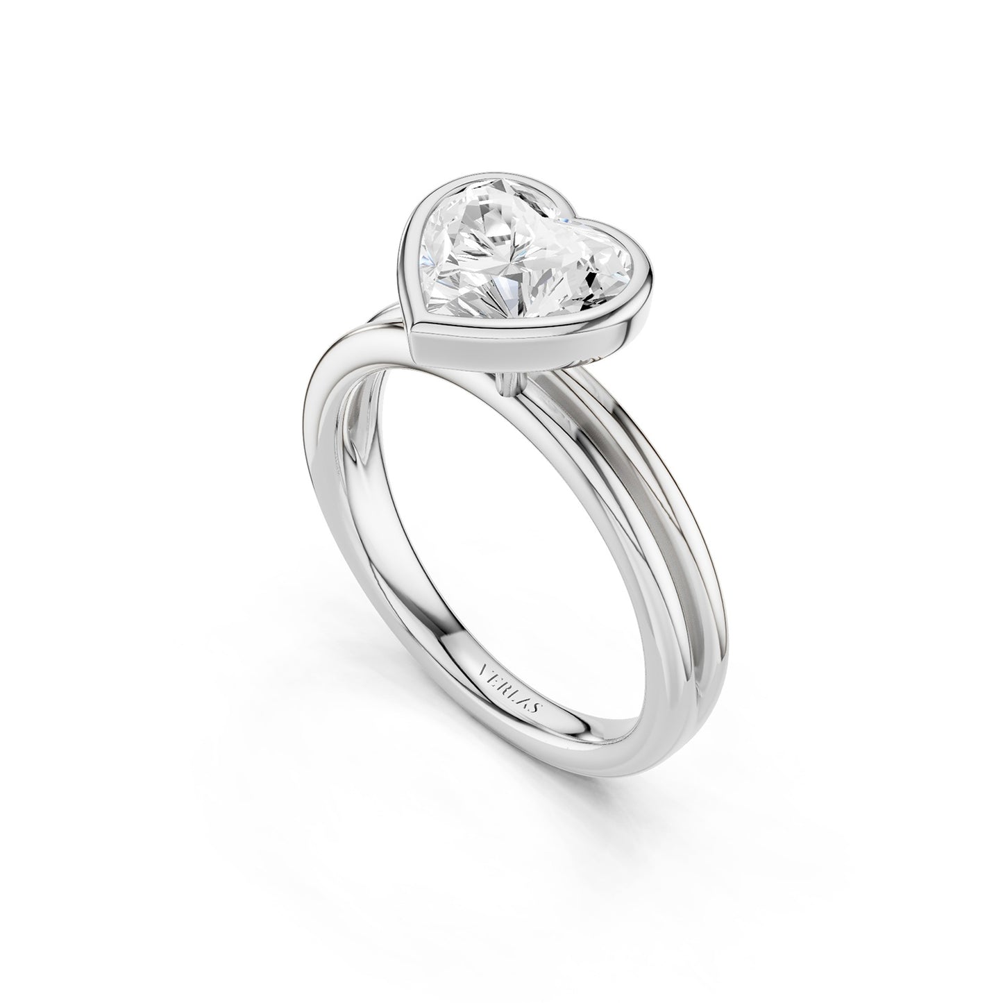 Coupled Heart Bezel Ring