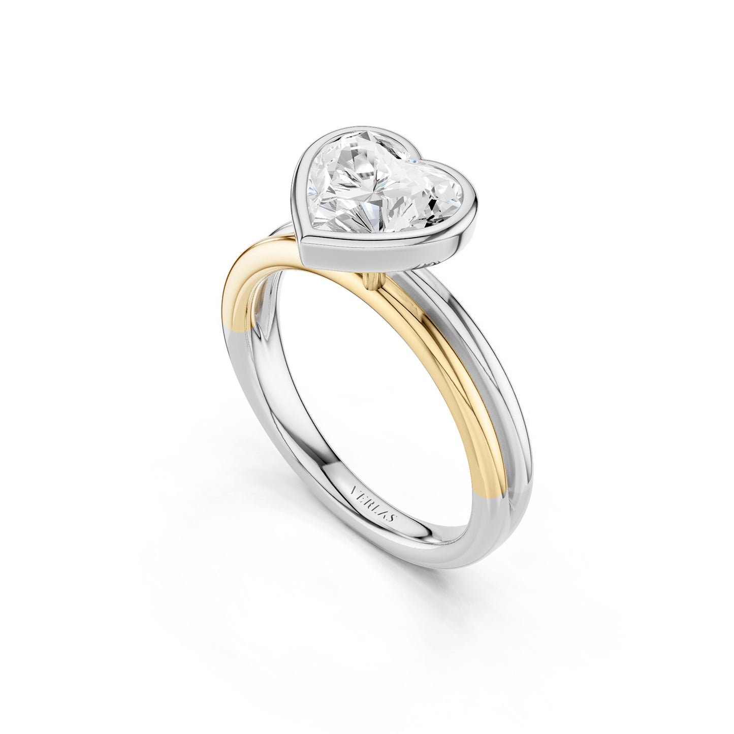 Coupled Heart Bezel Ring