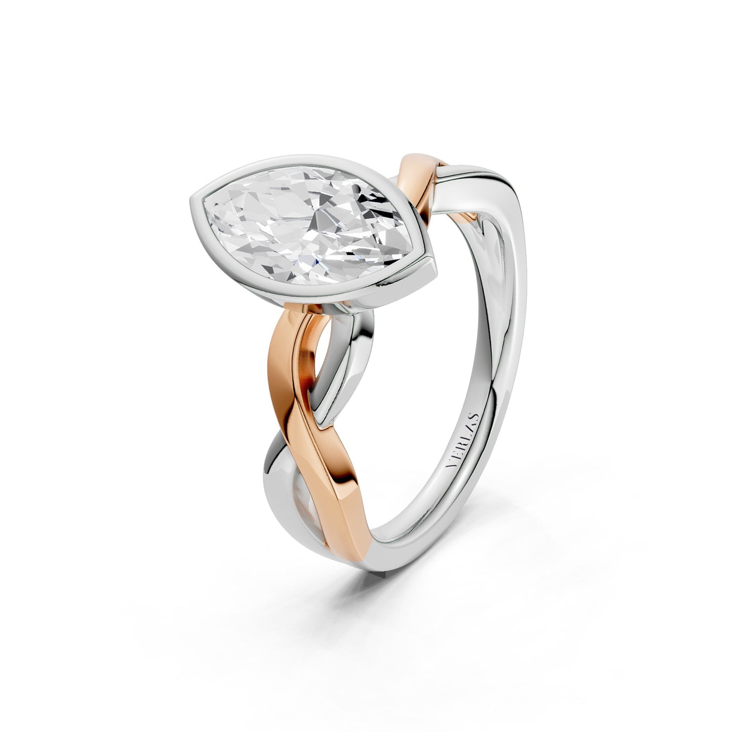 Twisted Bezel Marquise Diamond Ring