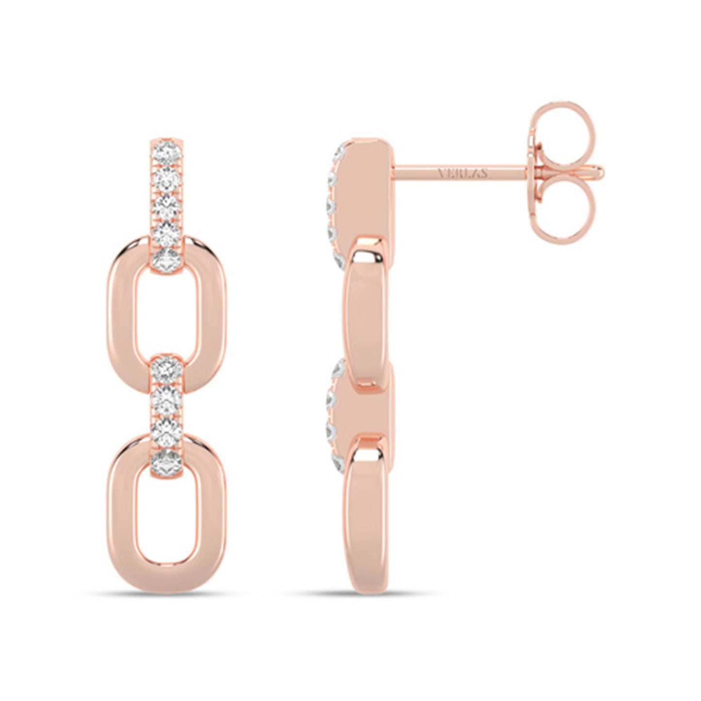 Together Forever 2-Diamond Links Drop Earrings