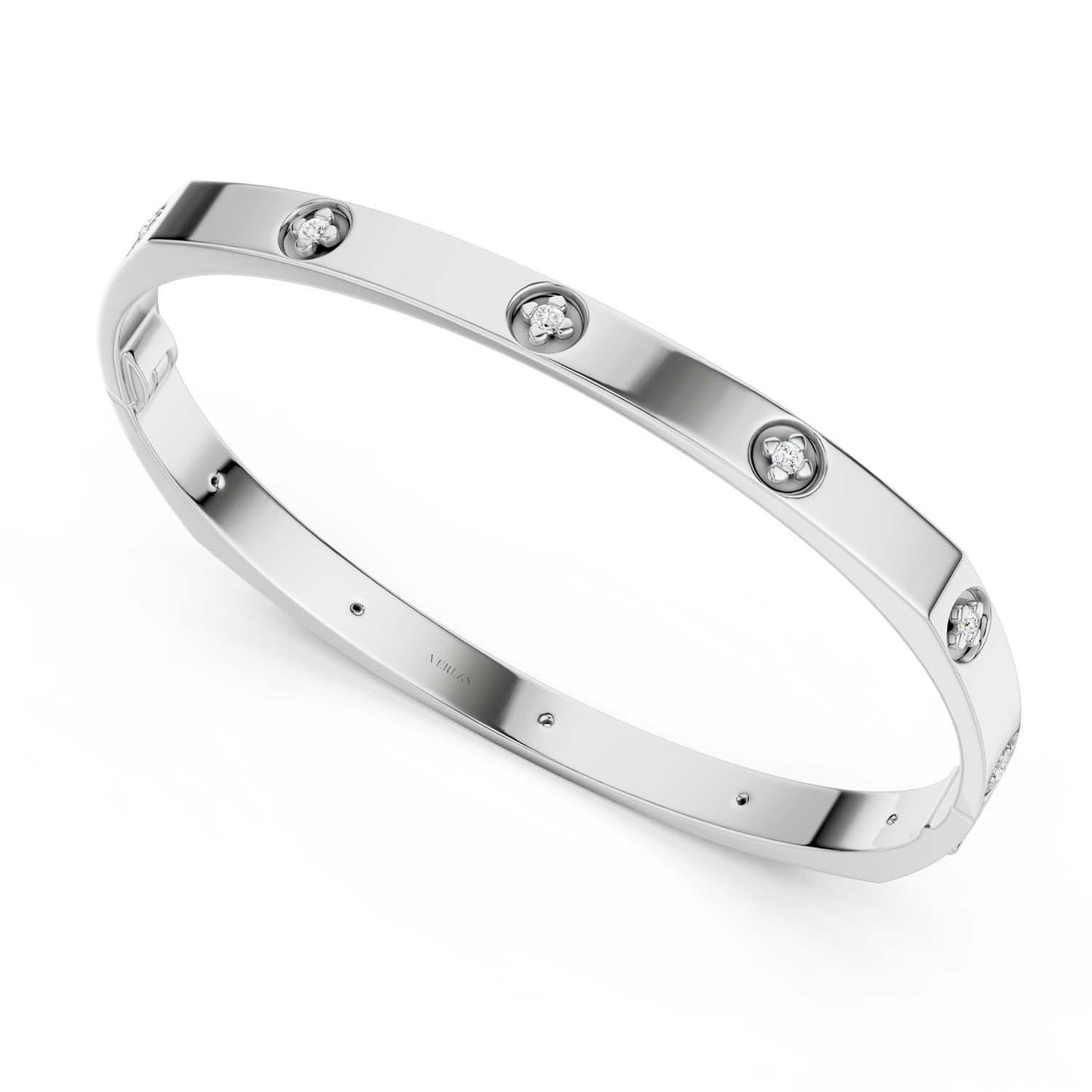 La Fleur 5mm 12-Diamonds Square Bangle
