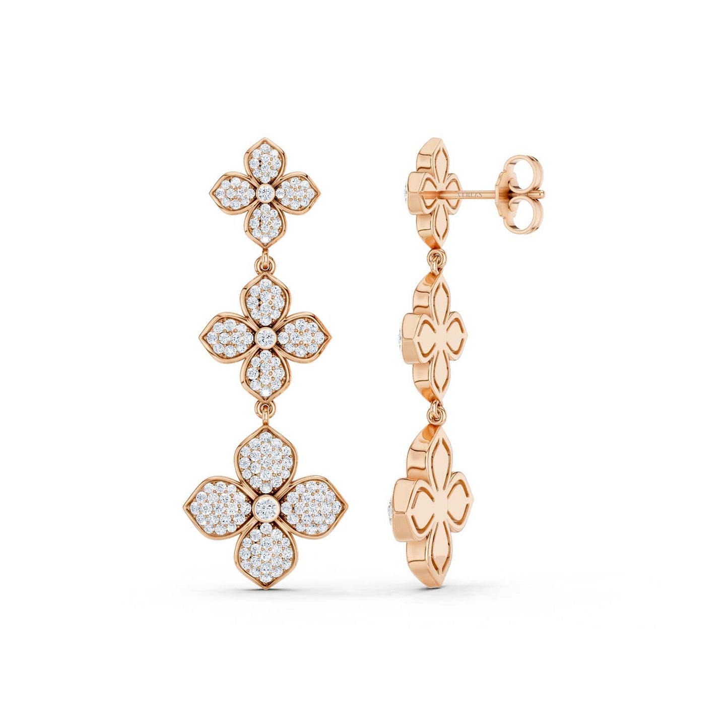 La Fleur 2 Diamond Radiant Drop Earrings