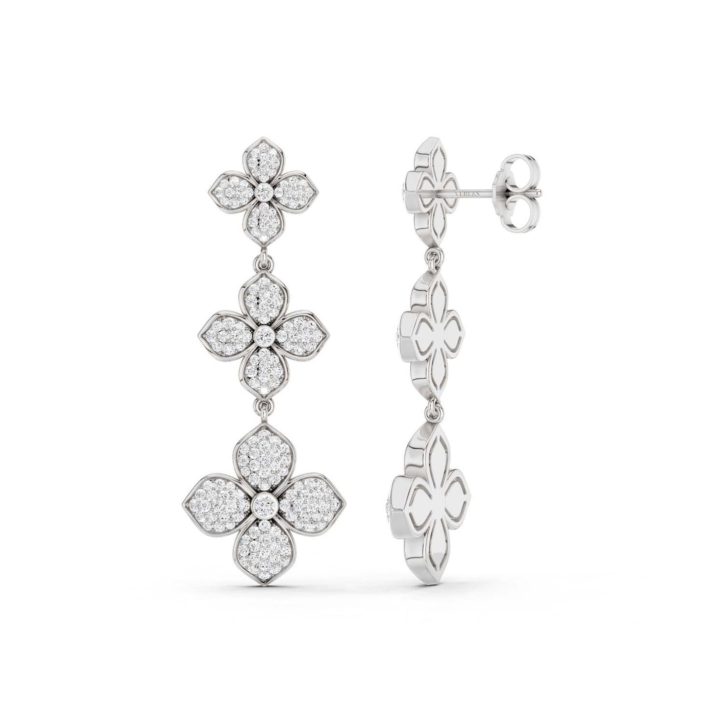 La Fleur 2 Diamond Radiant Drop Earrings