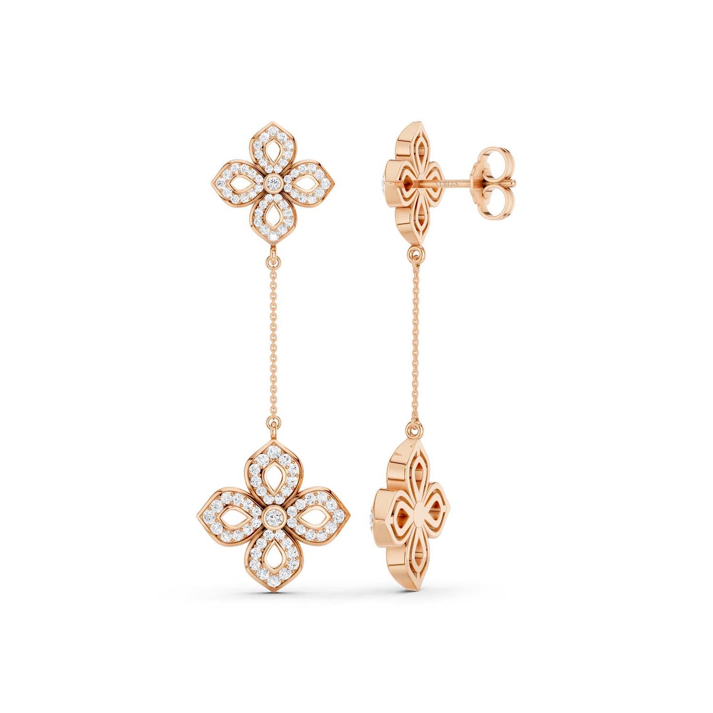 La Fleur Diamond Drop Silhouette Earrings