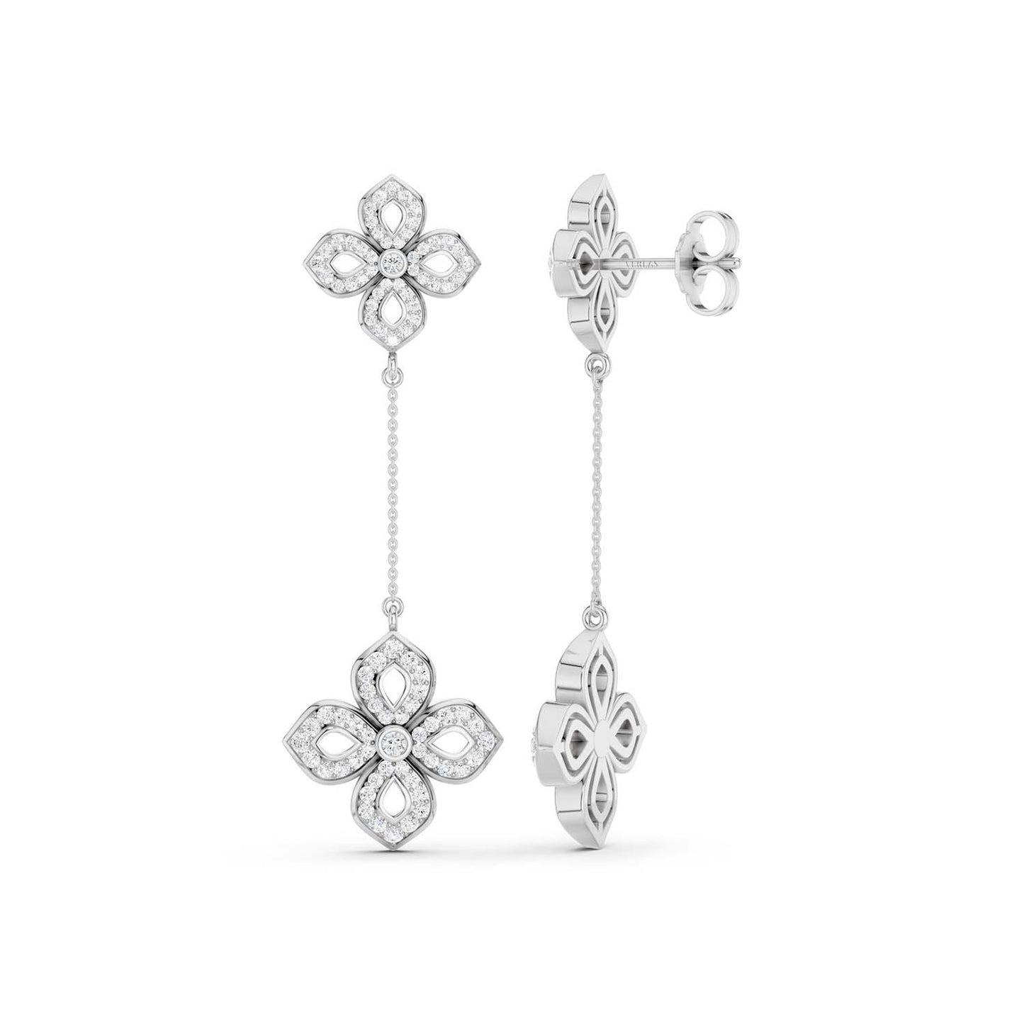 La Fleur Diamond Drop Silhouette Earrings