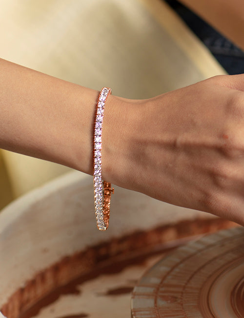 Enchanting Atmos Tennis Bracelet rose gold hover