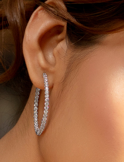 Atmos Classic Diamond Hoops white gold hover