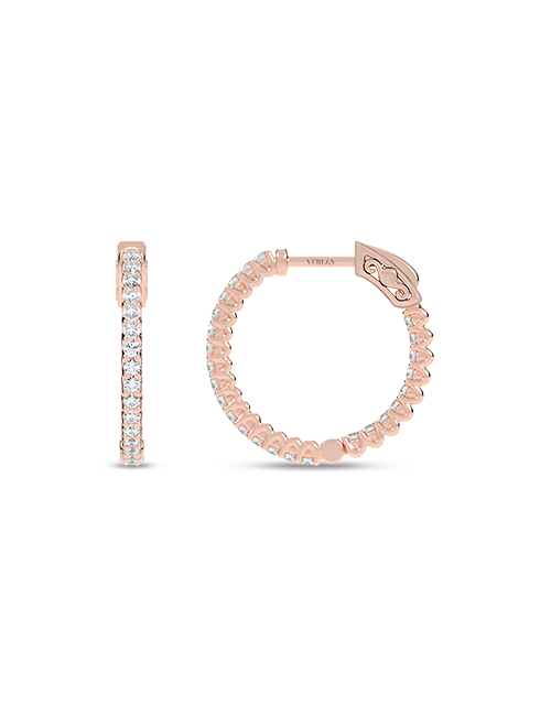 Atmos Classic Diamond Hoops rose gold