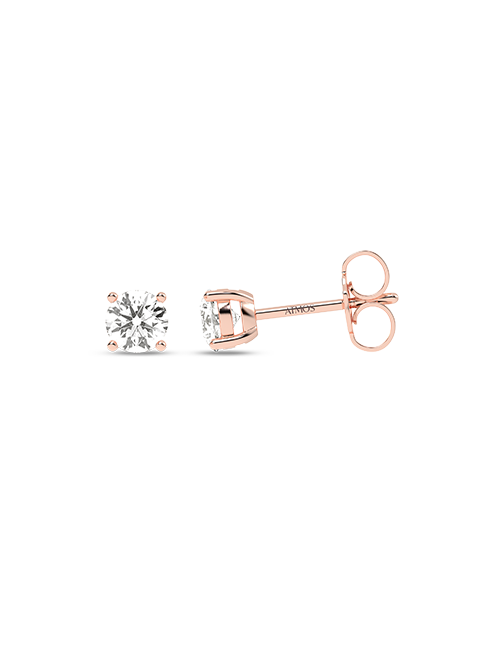 Atmos Solitaire Studs rose gold