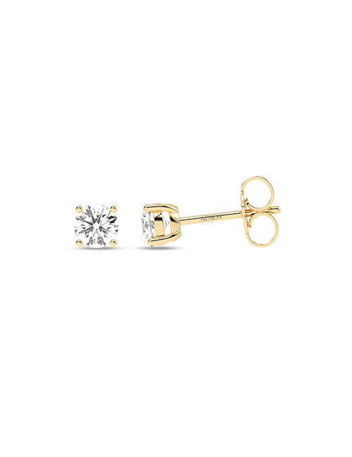 Atmos Solitaire Studs yellow gold