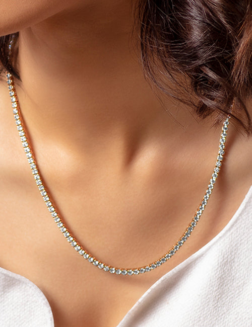 Enchanting Atmos Tennis Necklace rose gold hover
