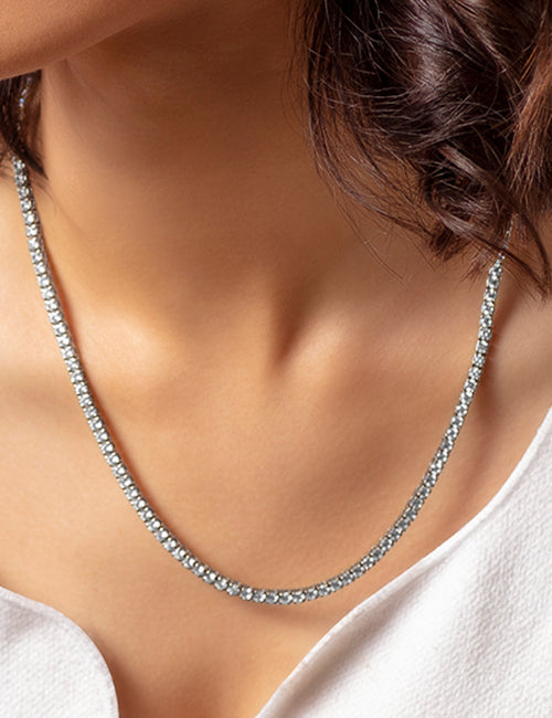 Enchanting Atmos Tennis Necklace white gold hover