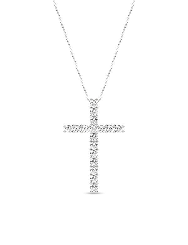 Atmos Signature Diamond Cross Necklace white gold