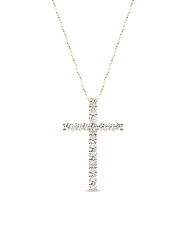 Atmos Signature Diamond Cross Necklace yellow gold