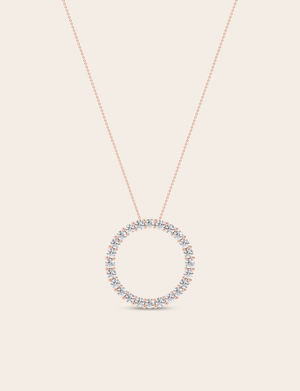 Atmos Circular Silhouette Necklace rose gold