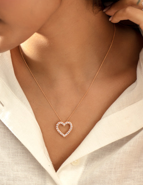 Atmos Heart Silhouette Necklace rose gold hover