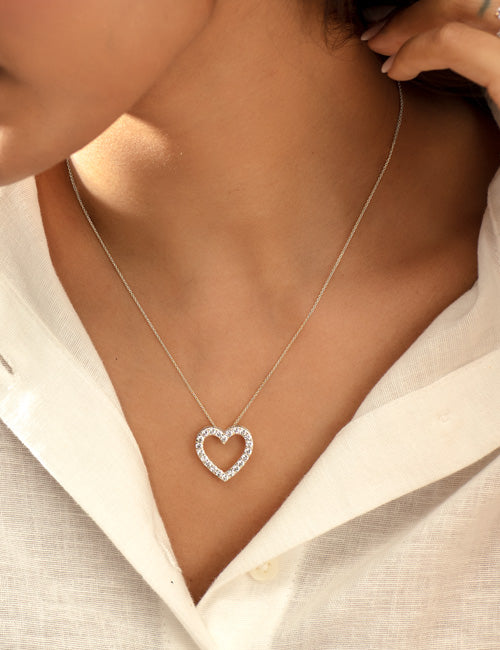 Atmos Heart Silhouette Necklace white gold hover