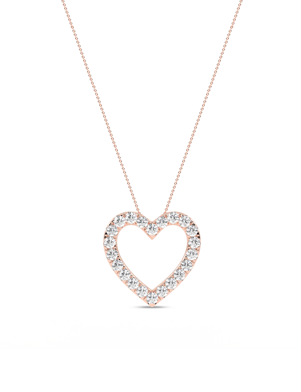 Atmos Heart Silhouette Necklace rose gold