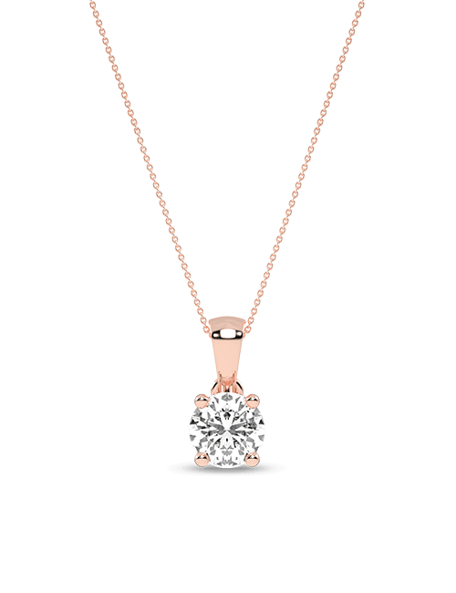 Atmos Round Solitaire Pendant rose gold