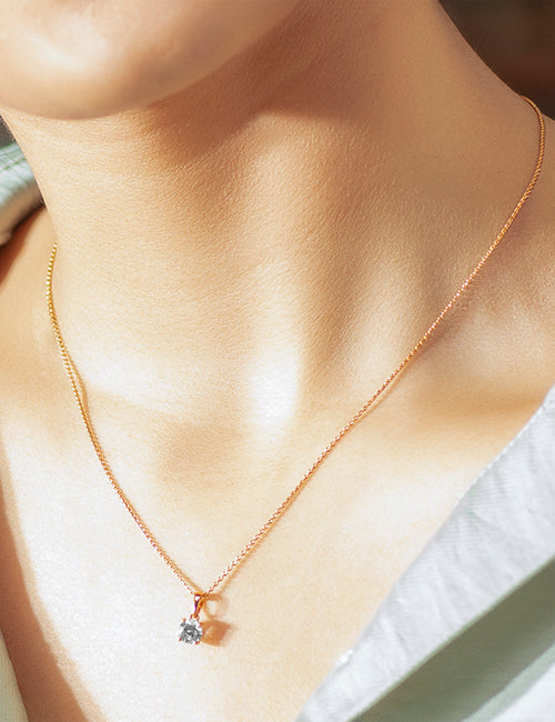 Atmos Round Solitaire Pendant rose gold hover