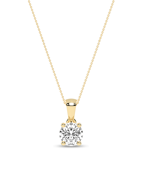 Atmos Round Solitaire Pendant yellow gold