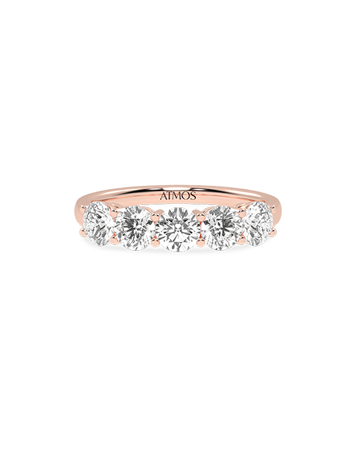 5-Stone Round Atmos Ring rose gold