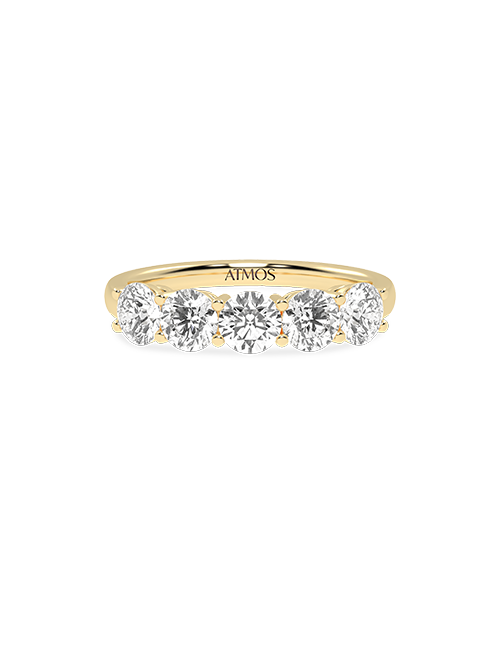 5-Stone Round Atmos Ring yellow gold