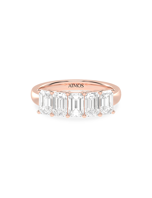 5-Stone Emerald Atmos Ring rose gold