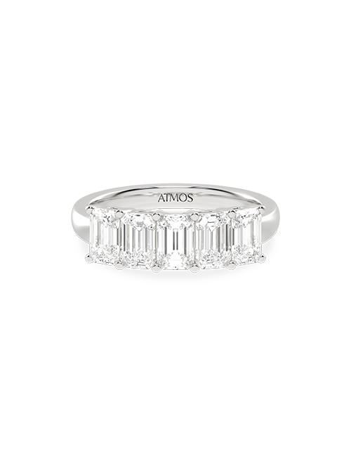 5-Stone Emerald Atmos Ring white gold