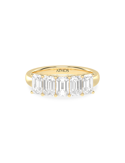 5-Stone Emerald Atmos Ring yellow gold
