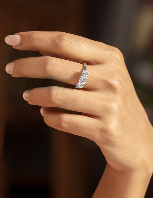 Atmos Round Trinity Vows Ring white gold hover