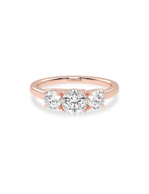 Atmos Round Trinity Vows Ring rose gold