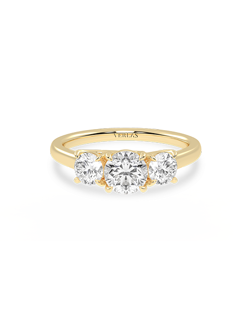 Atmos Round Trinity Vows Ring yellow gold