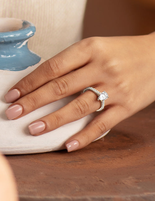 Atmos Signature Dewdrop Ring white gold hover