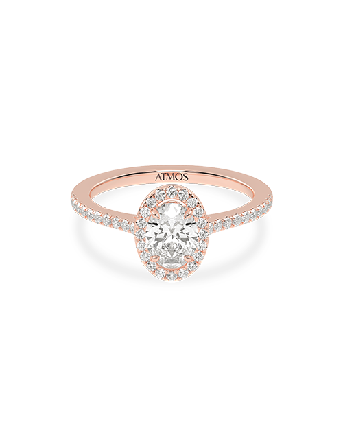 Atmos Signature Ellipse Halo Ring rose gold
