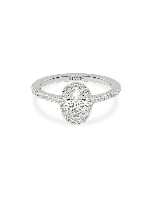 Atmos Signature Ellipse Halo Ring white gold