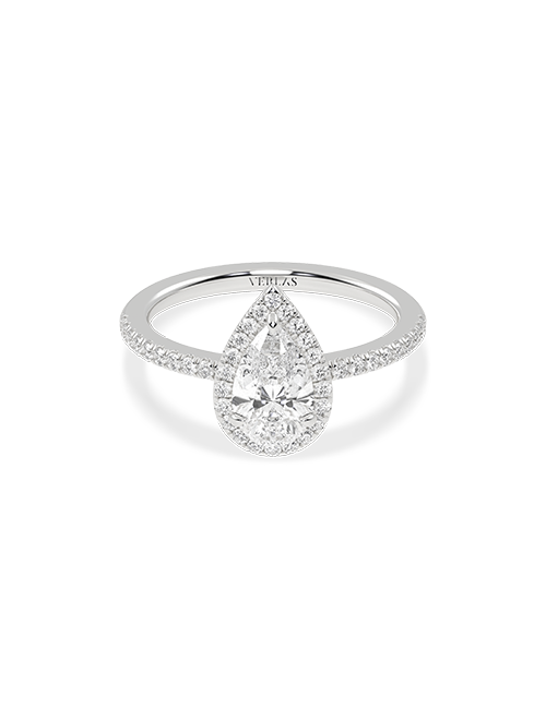 Atmos Luxe Dewdrop Halo Ring white gold
