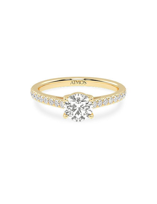 Atmos Signature Round Ring yellow gold