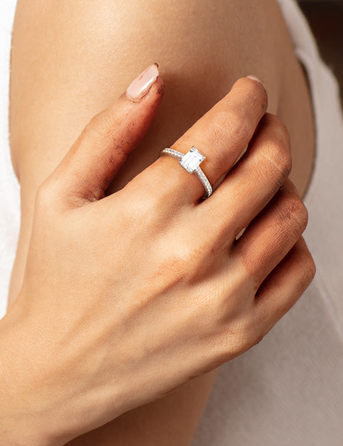 Atmos Signature Emerald Ring white gold hover