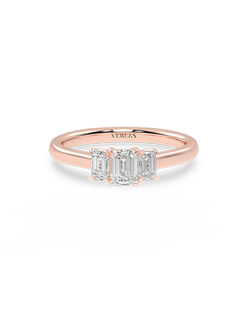 Atmos Emerald Trinity Vows Ring rose gold